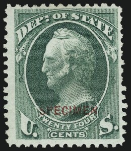 Sale 914, Lot 2288, Official Specimens, 24c State, Specimen Ovpt. (O65S) Sale 914, Lot 2288, Official Specimens