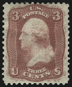 Sale 914, Lot 323, 1861-66 Issue, 3c Brown Rose, First Design (56) Sale 914, Lot 323, 1861-66 Issue