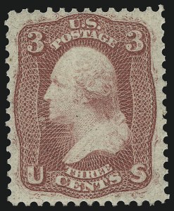 Sale 914, Lot 324, 1861-66 Issue, 3c Brown Rose, First Design (56) Sale 914, Lot 324, 1861-66 Issue