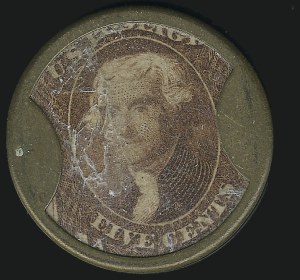 Sale 914, Lot 330, 1861-66 Issue, J. Gault, 5c Red Brown, 10c Green (EP96-EP97) Sale 914, Lot 330, 1861-66 Issue
