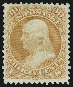 Sale 914, Lot 400, 1861-66 Issue, 30c Orange (71) Sale 914, Lot 400, 1861-66 Issue