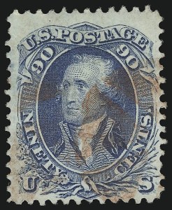 Sale 914, Lot 409, 1861-66 Issue, 90c Blue (72) Sale 914, Lot 409, 1861-66 Issue
