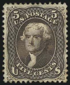 Sale 914, Lot 443, 1861-66 Issue, 5c Brown (76) Sale 914, Lot 443, 1861-66 Issue