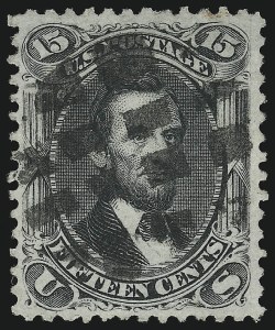 Sale 914, Lot 448, 1861-66 Issue, 15c Black (77) Sale 914, Lot 448, 1861-66 Issue