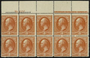 Sale 914, Lot 878, 1870-88 Bank Note Issues (Scott 205 thru 218)