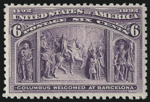 Sale 914, Lot 979, 1893 Columbian Issue, 6c Columbian (235) Sale 914, Lot 979, 1893 Columbian Issue