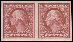 Sale 923, Lot 2895, 1912-23 Issues (Scott 459 to 461), 2c Carmine, Ty. I, Imperforate Coil (459) Sale 923, Lot 2895, 1912-23 Issues (Scott 459 to 461)