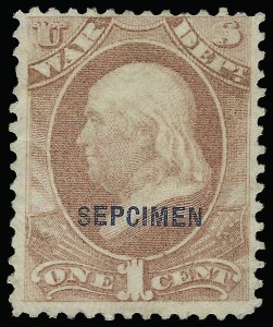 Sale 923, Lot 3254, Official Specimens