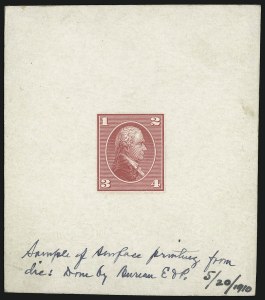 Sale 930, Lot 1262, Essays, Proofs and Specimens: Back-of-Book Issues