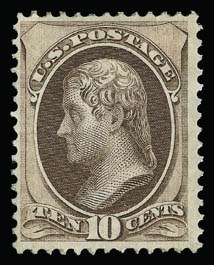Sale 930, Lot 2006, 1870-71 National Bank Note Co. Ungrilled Issue (Scott 145-155), 10c Brown (150) Sale 930, Lot 2006, 1870-71 National Bank Note Co. Ungrilled Issue (Scott 145-155)