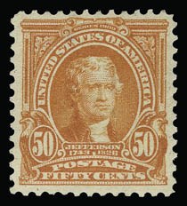 Sale 930, Lot 2349, 1902-08 Issues (Scott 300-320), 50c Orange (310) Sale 930, Lot 2349, 1902-08 Issues (Scott 300-320)