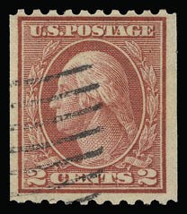 Sale 930, Lot 2535, 1913-15 Washington-Franklin Issues (Scott 424-461), 2c Red, Ty. I, Coil (449) Sale 930, Lot 2535, 1913-15 Washington-Franklin Issues (Scott 424-461)