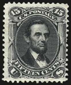 Sale 938, Lot 1175, 1875 Re-Issue of 1861-66 Issue, 15c Black, Re-Issue (108) Sale 938, Lot 1175, 1875 Re-Issue of 1861-66 Issue