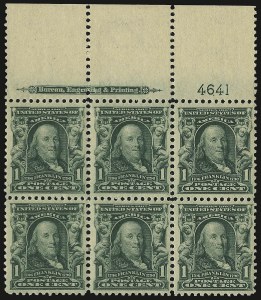Sale 938, Lot 1484, 1902-08 Issues (Scott 300 thru 322), 1c Blue Green (300) Sale 938, Lot 1484, 1902-08 Issues (Scott 300 thru 322)
