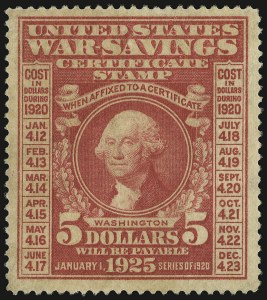 Sale 938, Lot 2026, Treasury and War Savings