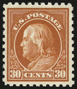 Sale 941, Lot 1294, 1912-23 Issues (Scott 405 to 461), 30c Orange Red (439) Sale 941, Lot 1294, 1912-23 Issues (Scott 405 to 461)