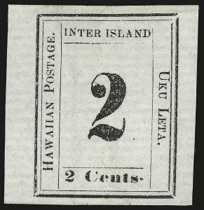 Sale 946, Lot 1724, Hawaii, 1864, 2c Black, Laid (24) Sale 946, Lot 1724, Hawaii