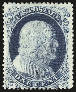 Sale 946, Lot 249, 1857-60 Issue (Scott 18-39), 1c Blue, Ty. IIIa (22) Sale 946, Lot 249, 1857-60 Issue (Scott 18-39)