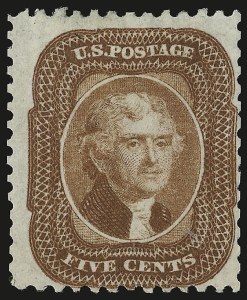 Sale 946, Lot 316, 1875 Reprint of 1857-60 Issue (Scott 40-47)