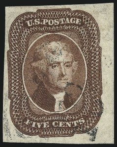 Sale 953, Lot 140, 1851-56 Issue (Scott 5-17)