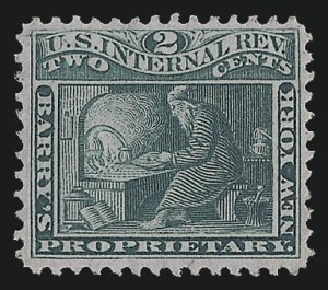 Sale 953, Lot 1868, Medicine Stamps, Barry's, 2c Green, Pink Paper (RS29c) Sale 953, Lot 1868, Medicine Stamps