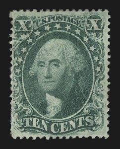 Sale 953, Lot 243, 1857-60 Issue (Scott 18-39), 10c Green, Ty. IV (34) Sale 953, Lot 243, 1857-60 Issue (Scott 18-39)