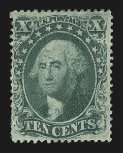 Sale 953, Lot 243, 1857-60 Issue (Scott 18-39), 10c Green, Ty. IV (34) Sale 953, Lot 243, 1857-60 Issue (Scott 18-39)