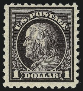 Sale 959, Lot 2927, 1916-17 Issues (Scott 462-480), $1.00 Violet Black (478) Sale 959, Lot 2927, 1916-17 Issues (Scott 462-480)