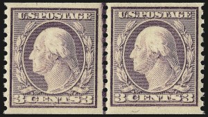 Sale 959, Lot 2945, 1917-19 Issues (Scott 481-524), 3c Violet, Ty. I, Coil (493) Sale 959, Lot 2945, 1917-19 Issues (Scott 481-524)