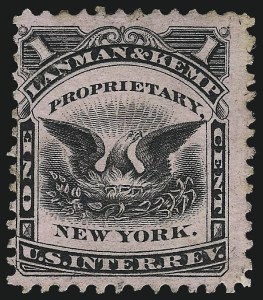 Sale 959, Lot 3295, Revenues (Match & Medicine), Lanman & Kemp, 1c Black on Pink (RT16c) Sale 959, Lot 3295, Revenues (Match & Medicine)