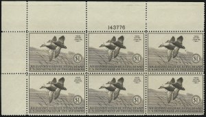 Sale 959, Lot 3399, Hunting Permit Plate Blocks