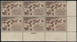 Sale 959, Lot 3400, Hunting Permit Plate Blocks