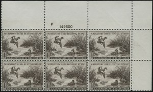 Sale 959, Lot 3401, Hunting Permit Plate Blocks