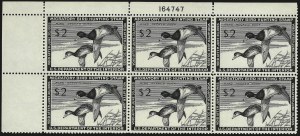 Sale 959, Lot 3412, Hunting Permit Plate Blocks