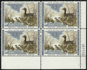 Sale 959, Lot 3419, Hunting Permit Plate Blocks