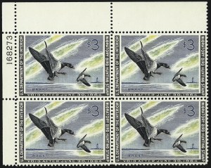 Sale 959, Lot 3421, Hunting Permit Plate Blocks