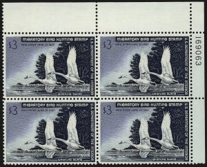 Sale 959, Lot 3424, Hunting Permit Plate Blocks