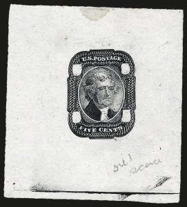 Sale 962, Lot 2024, Essays, Proofs and Specimens (1847 Issue thru 1861 Issue)