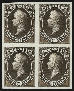 Sale 962, Lot 2157, Essays, Proofs and Specimens (Back-of-Book, group lots), 1c-90c Treasury, Plate Proofs on India (O72P3-O82P3) Sale 962, Lot 2157, Essays, Proofs and Specimens (Back-of-Book, group lots)