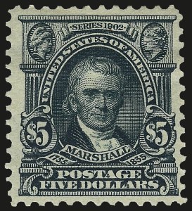 Sale 962, Lot 2628, 1902-08 thru Jamestown Issues (Scott 300-330), $5.00 Dark Green (313) Sale 962, Lot 2628, 1902-08 thru Jamestown Issues (Scott 300-330)