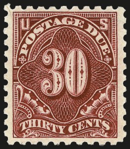 Sale 962, Lot 3002, Postage Due, 30c Carmine Lake (J57) Sale 962, Lot 3002, Postage Due