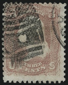 Sale 967, Lot 4165, 1861-66 Issue (Scott 56-78), 3c Rose (65) Sale 967, Lot 4165, 1861-66 Issue (Scott 56-78)