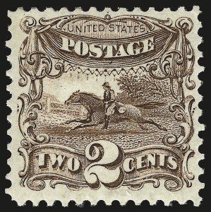 Sale 967, Lot 4252, 1875 Re-Issue of 1869 Pictorial Issue (Scott 123-133a), 2c Brown, Re-Issue (124) Sale 967, Lot 4252, 1875 Re-Issue of 1869 Pictorial Issue (Scott 123-133a)