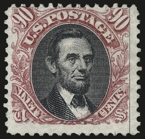 Sale 967, Lot 4263, 1875 Re-Issue of 1869 Pictorial Issue (Scott 123-133a), 90c Carmine & Black, Re-Issue (132) Sale 967, Lot 4263, 1875 Re-Issue of 1869 Pictorial Issue (Scott 123-133a)