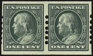 Sale 967, Lot 4592, Private Vending & Affixing Machine Perforations (Schermack Co.), 1c Green, Schermack Ty. II (343) Sale 967, Lot 4592, Private Vending & Affixing Machine Perforations (Schermack Co.)