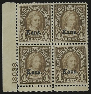 Sale 967, Lot 4993, Kans.-Nebr. Overprints (Scott 659-678)