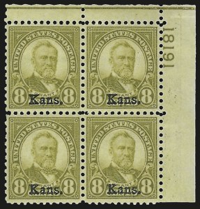 Sale 967, Lot 4997, Kans.-Nebr. Overprints (Scott 659-678)