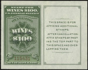 Sale 967, Lot 5281, Revenues (Wine Stamps)