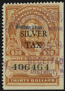 Sale 967, Lot 5313, Revenues (Silver Tax)