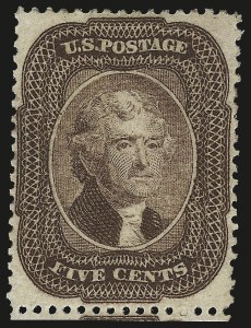 Sale 968, Lot 38, 1857-60 Issue (Scott 18-39)